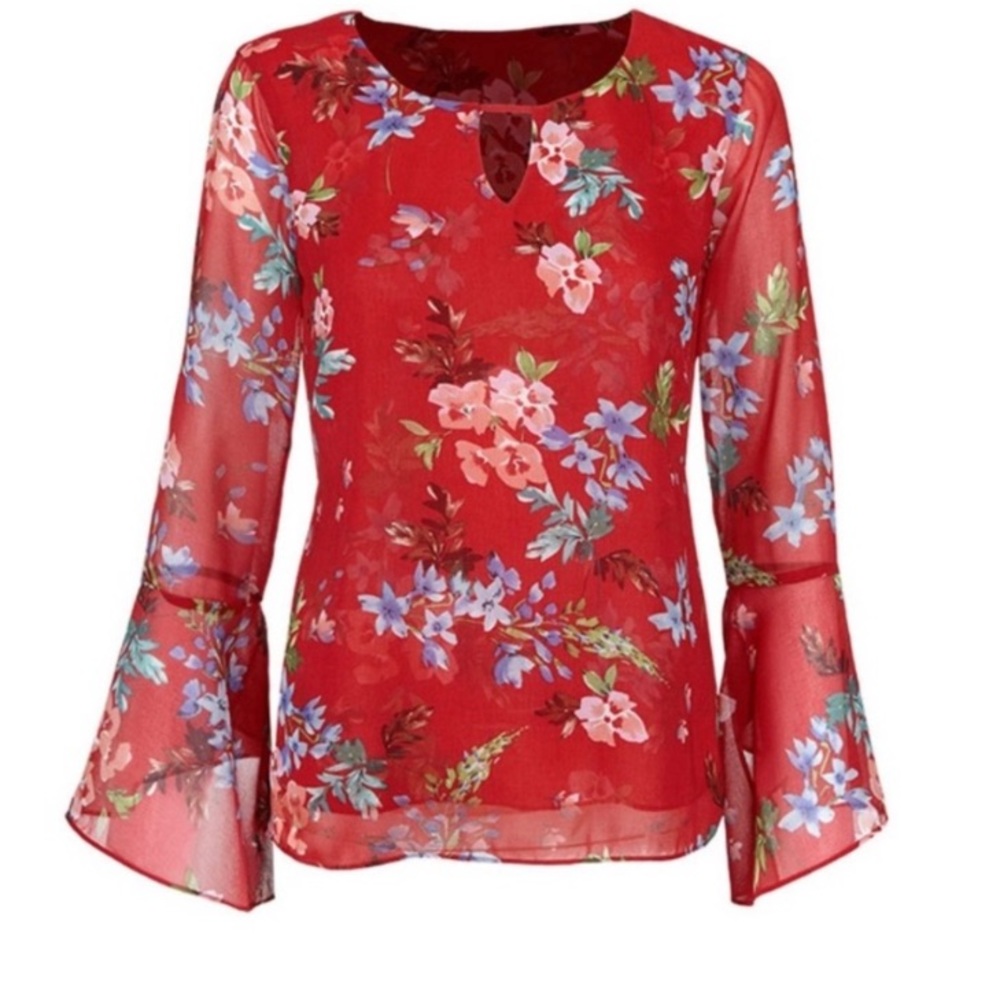 Cabi Devoted Floral top - like new XS